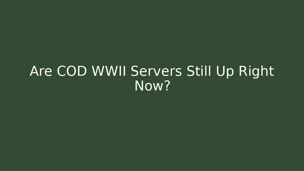 Are COD WWII Servers Still Up Right Now?