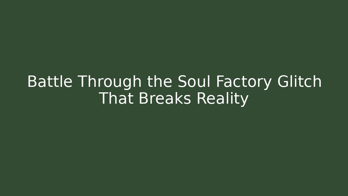 Battle Through the Soul Factory Glitch That Breaks Reality