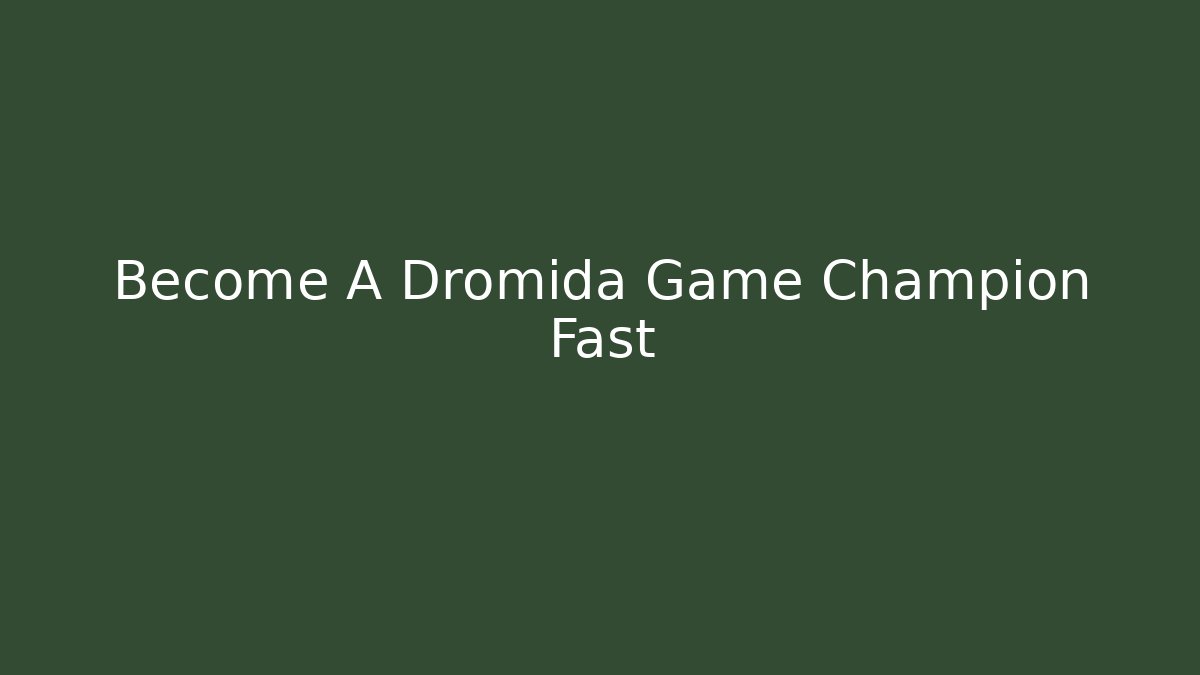 Become A Dromida Game Champion Fast - Buddy Program