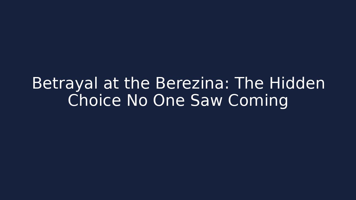 Betrayal at the Berezina: The Hidden Choice No One Saw Coming
