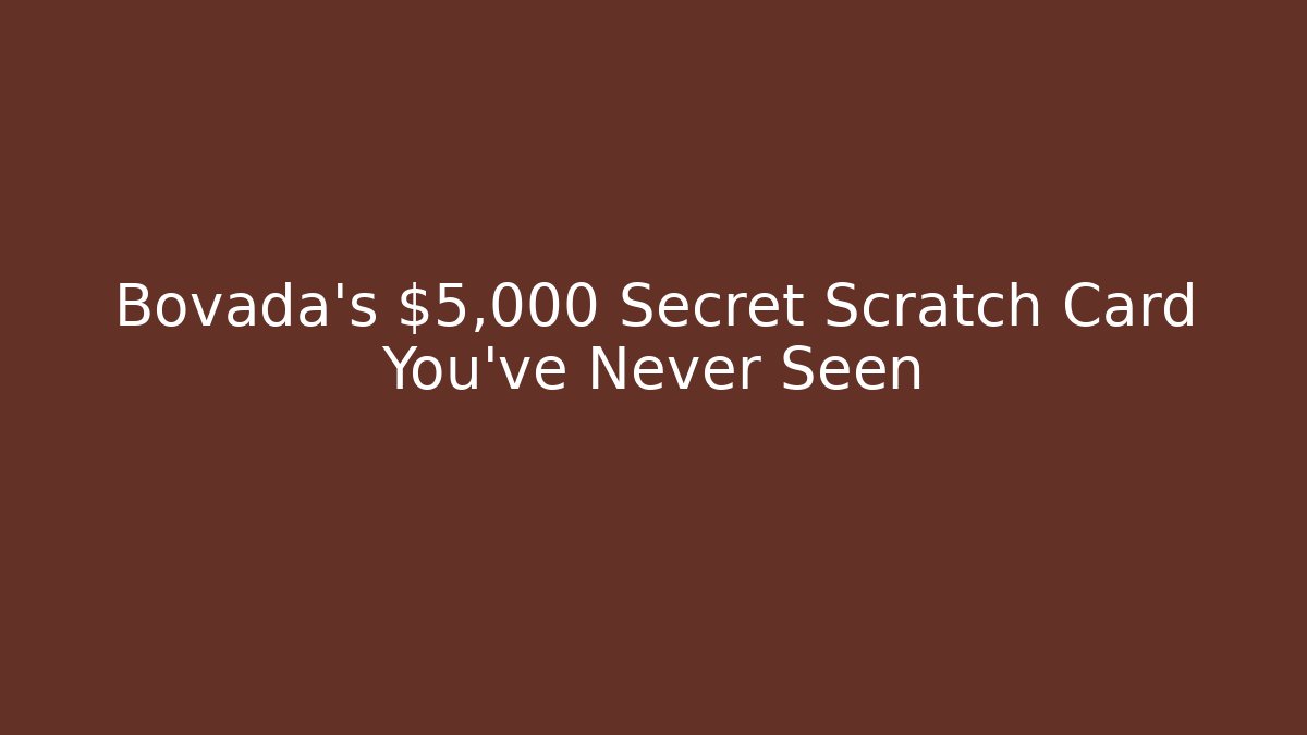 Bovada's $5,000 Secret Scratch Card You've Never Seen