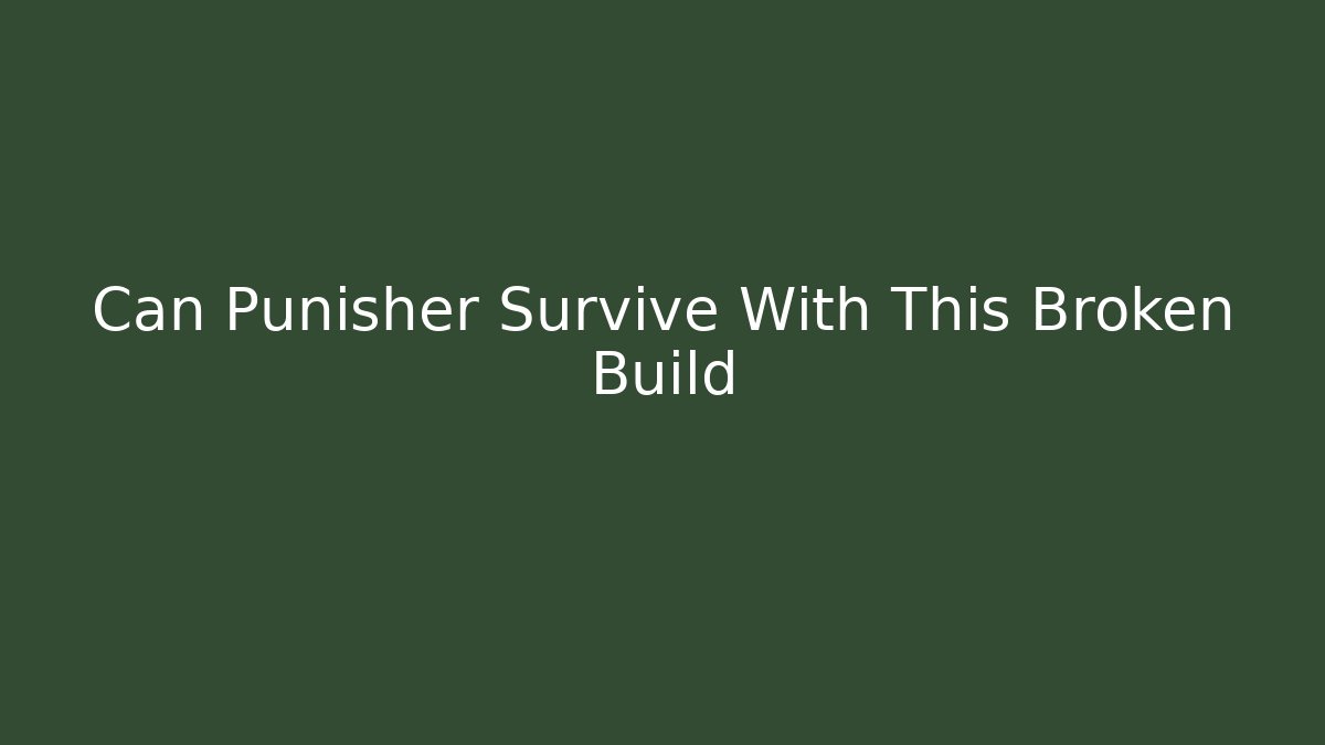 Can Punisher Survive With This Broken Build