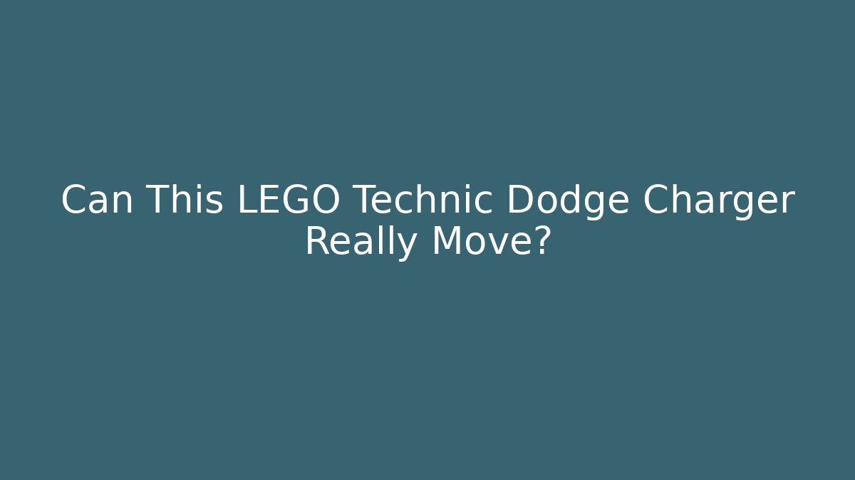 Can This LEGO Technic Dodge Charger Really Move?