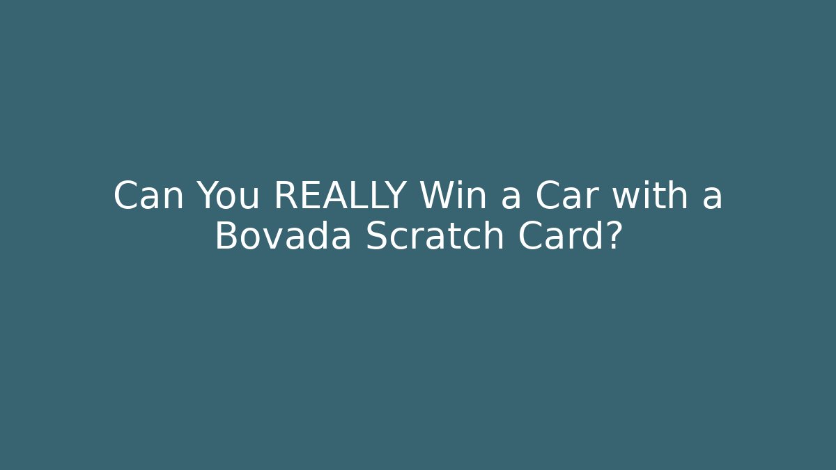 Can You REALLY Win a Car with a Bovada Scratch Card?