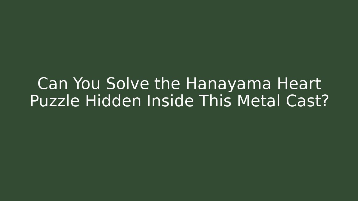 Can You Solve the Hanayama Heart Puzzle Hidden Inside This Metal Cast? - Buddy Program