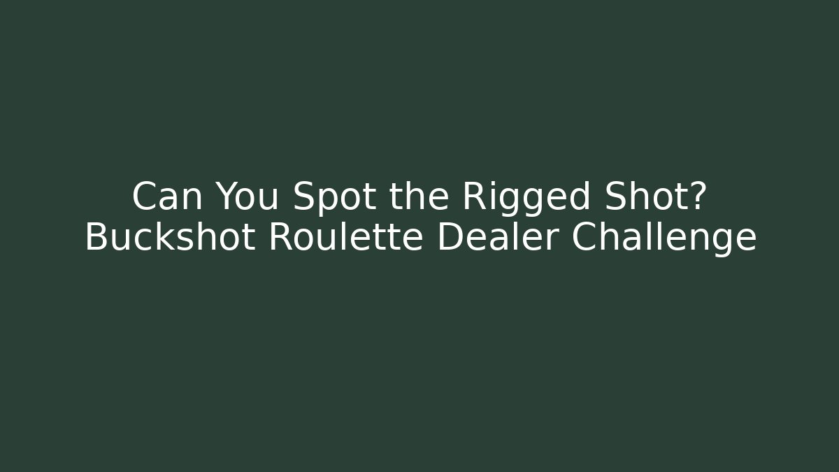 Can You Spot the Rigged Shot? Buckshot Roulette Dealer Challenge