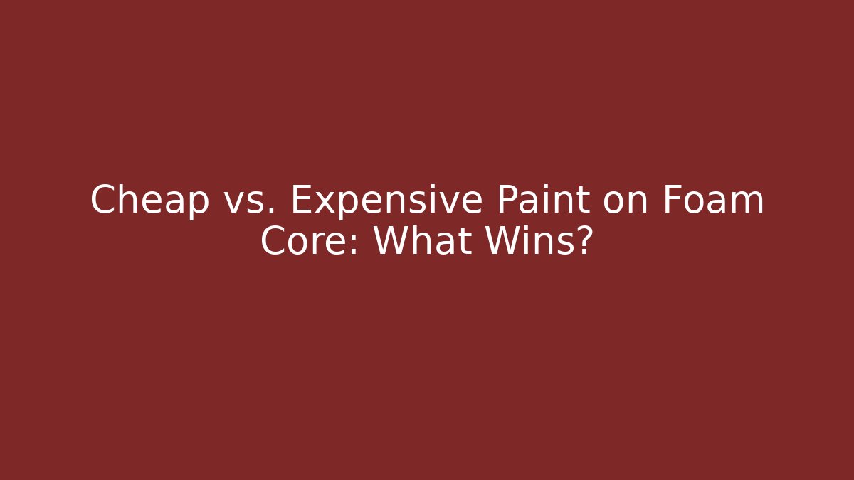 Cheap vs. Expensive Paint on Foam Core: What Wins?
