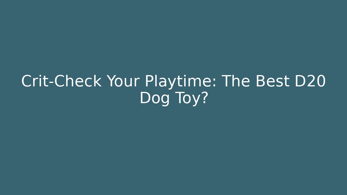 Crit-Check Your Playtime: The Best D20 Dog Toy?