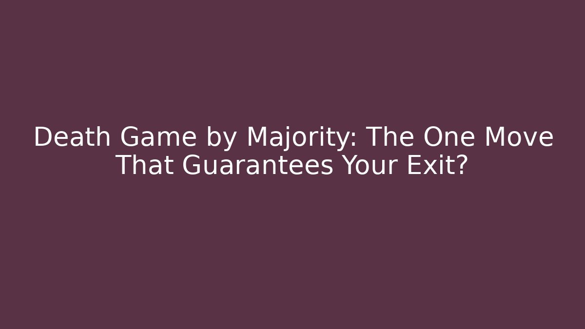 Death Game by Majority: The One Move That Guarantees Your Exit?