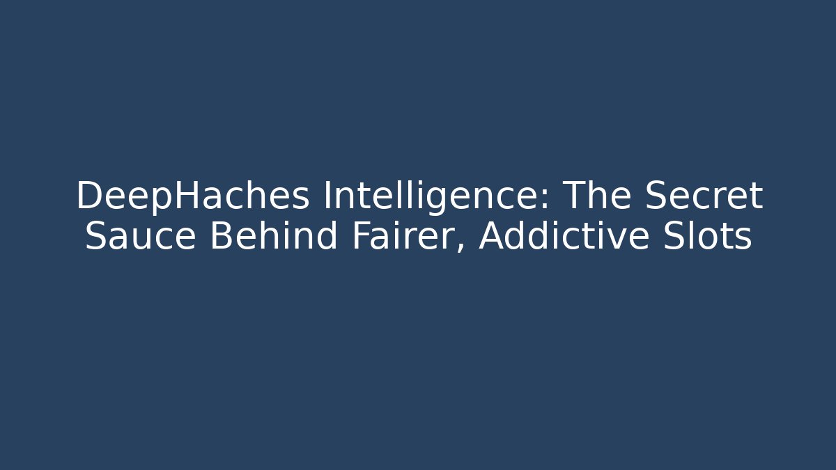 DeepHaches Intelligence: The Secret Sauce Behind Fairer, Addictive Slots