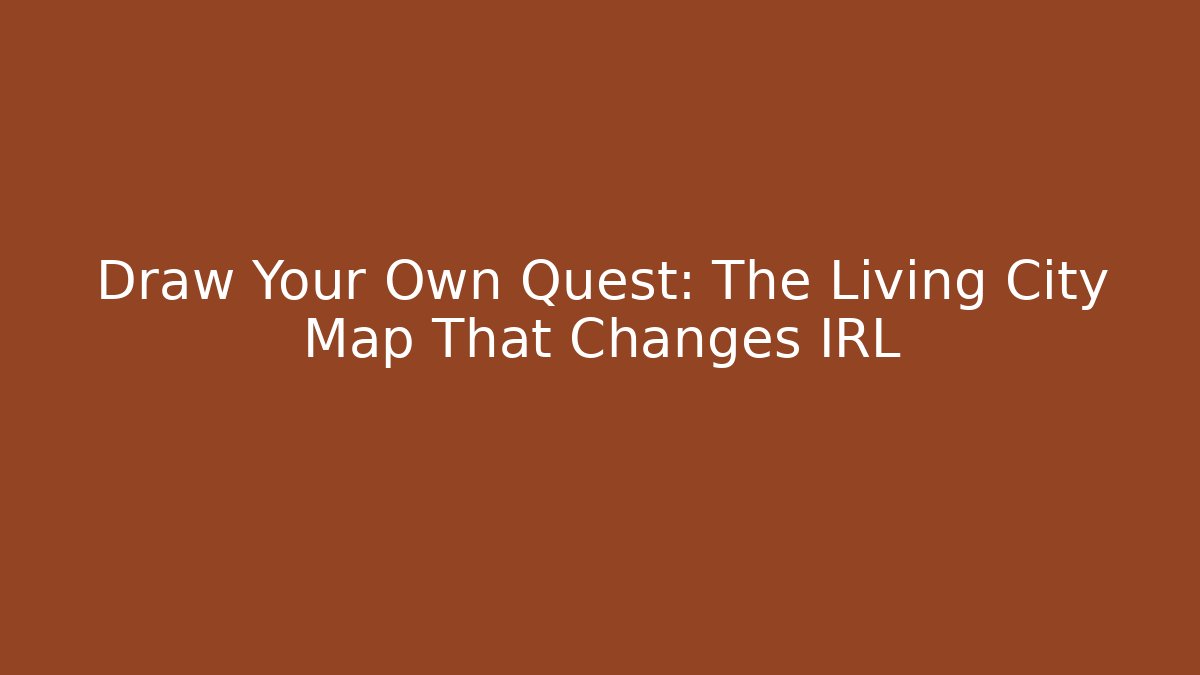 Draw Your Own Quest: The Living City Map That Changes IRL