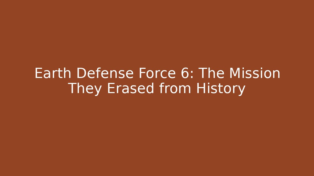 Earth Defense Force 6: The Mission They Erased from History - Buddy Program