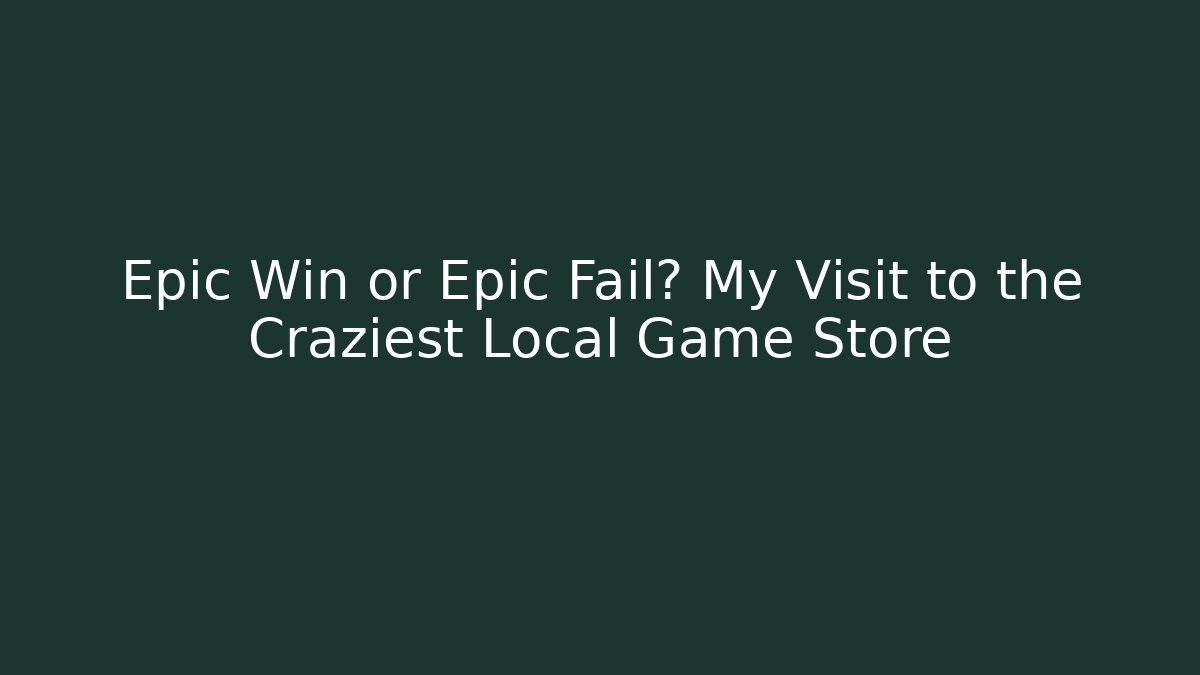 Epic Win or Epic Fail? My Visit to the Craziest Local Game Store