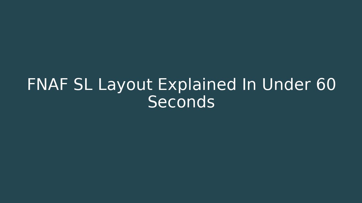 FNAF SL Layout Explained In Under 60 Seconds