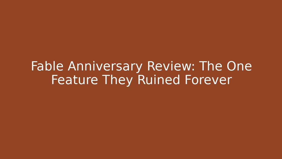 Fable Anniversary Review: The One Feature They Ruined Forever - Buddy Program