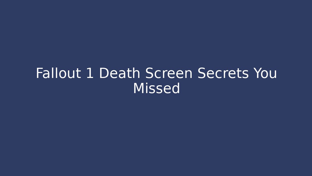 Fallout 1 Death Screen Secrets You Missed - Buddy Program