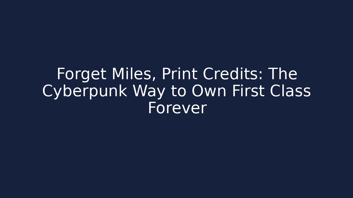 Forget Miles, Print Credits: The Cyberpunk Way to Own First Class Forever - Buddy Program