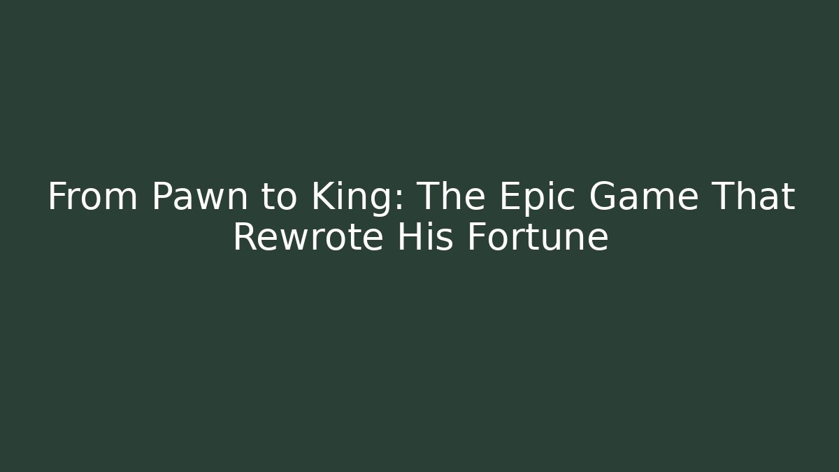 From Pawn to King: The Epic Game That Rewrote His Fortune