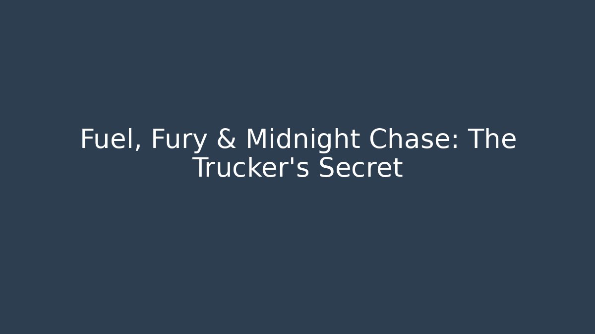 Fuel, Fury & Midnight Chase: The Trucker’s Secret