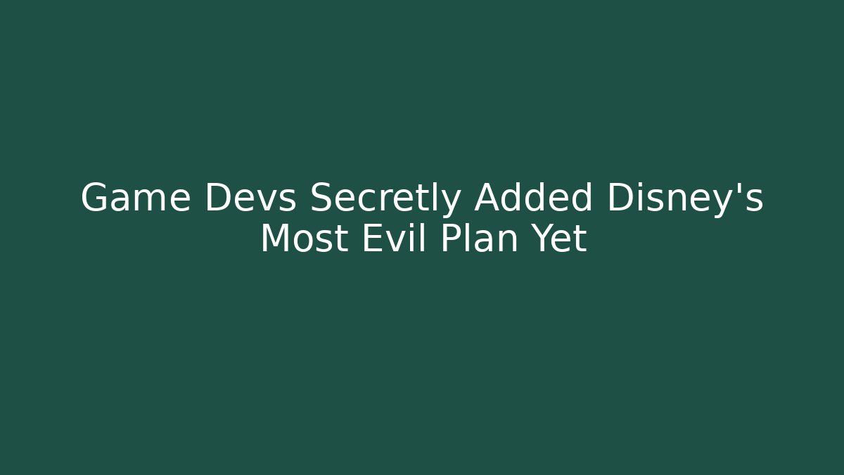 Game Devs Secretly Added Disney's Most Evil Plan Yet - Buddy Program