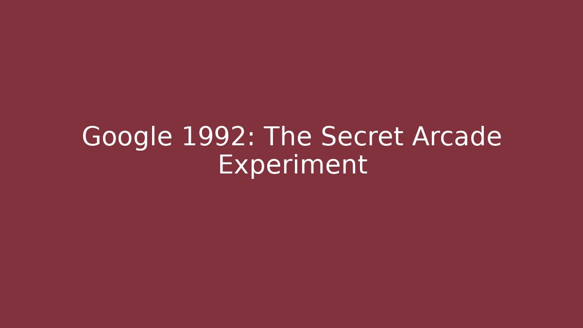 Google 1992: The Secret Arcade Experiment