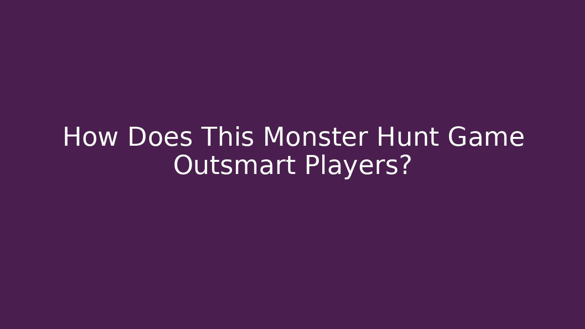 How Does This Monster Hunt Game Outsmart Players? - Buddy Program