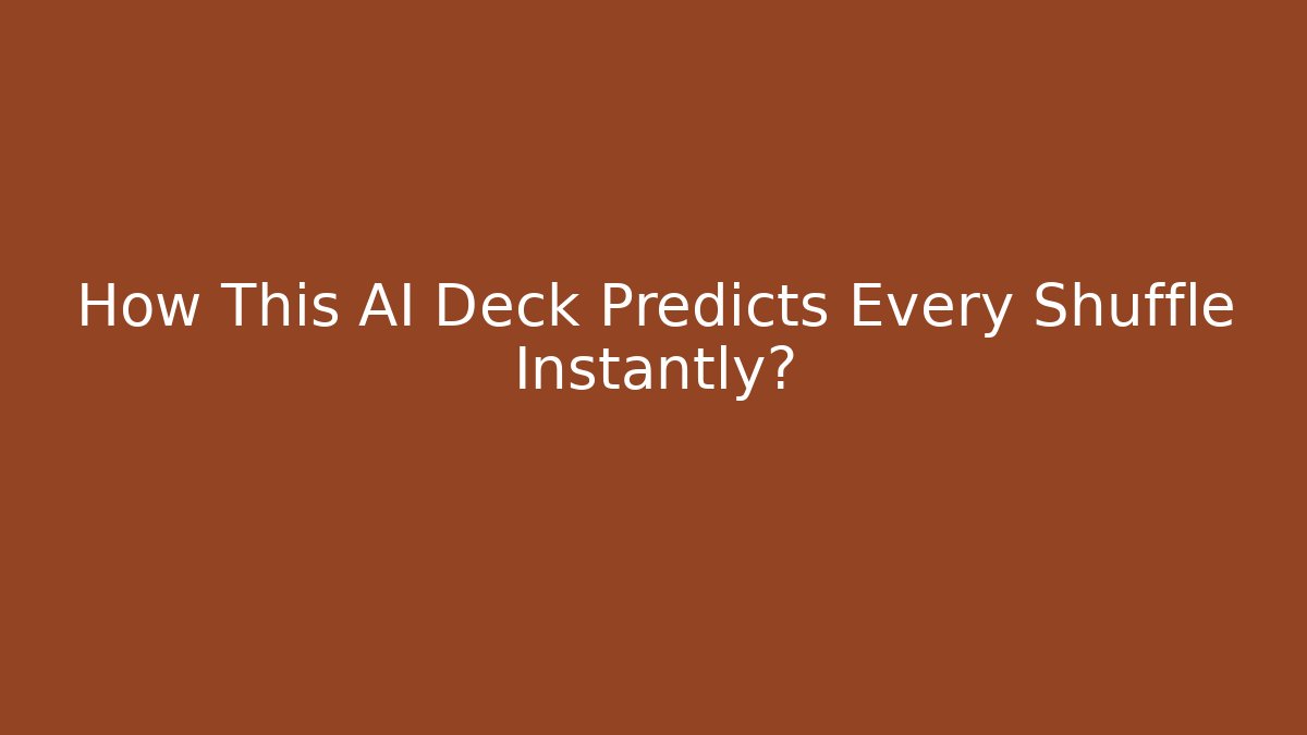 How This AI Deck Predicts Every Shuffle Instantly?
