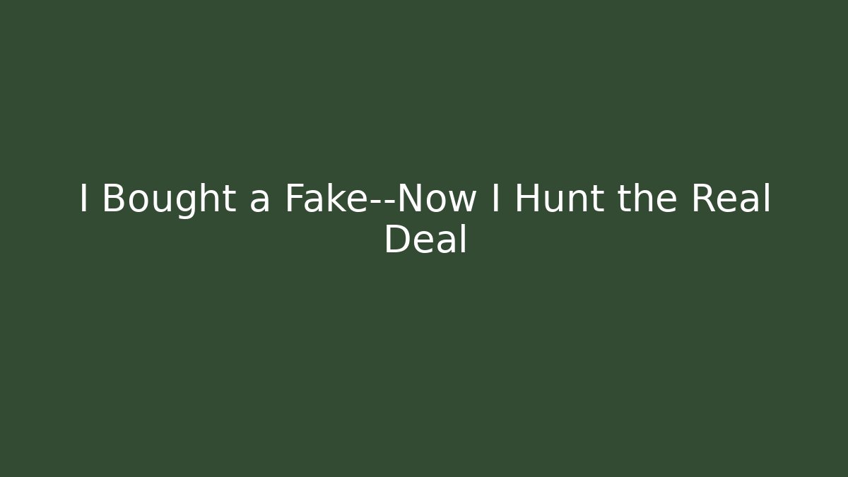 I Bought a Fake—Now I Hunt the Real Deal