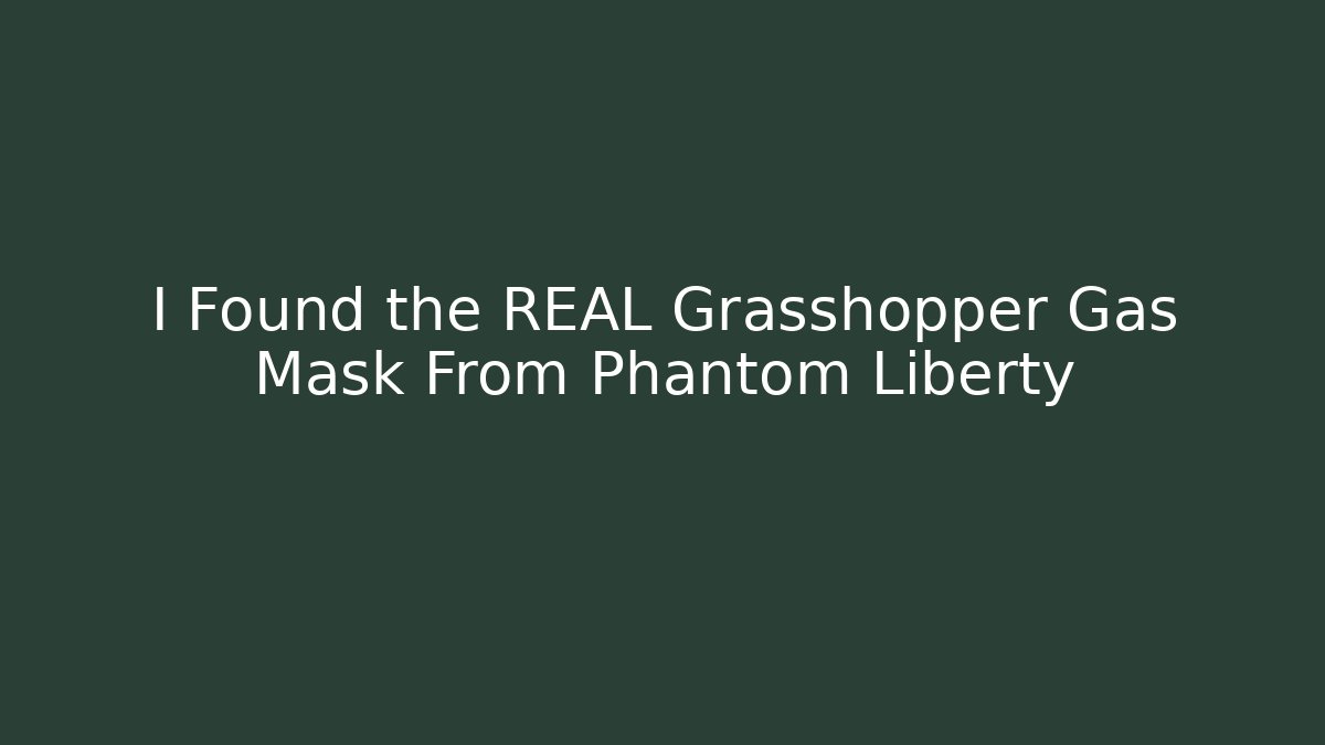 I Found the REAL Grasshopper Gas Mask From Phantom Liberty