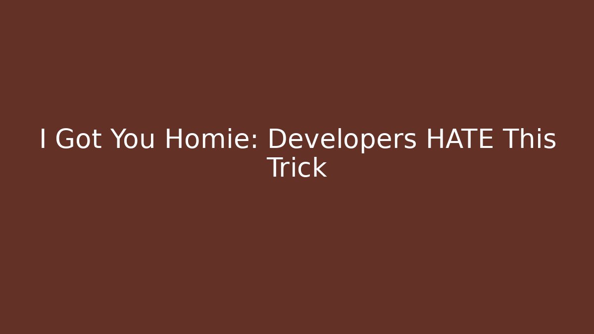 I Got You Homie: Developers HATE This Trick - Buddy Program