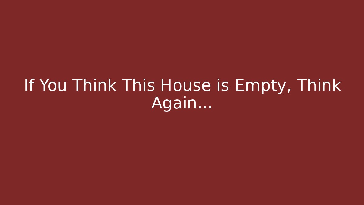 If You Think This House is Empty, Think Again…