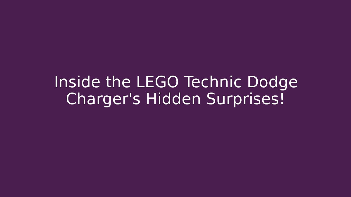 Inside the LEGO Technic Dodge Charger's Hidden Surprises!
