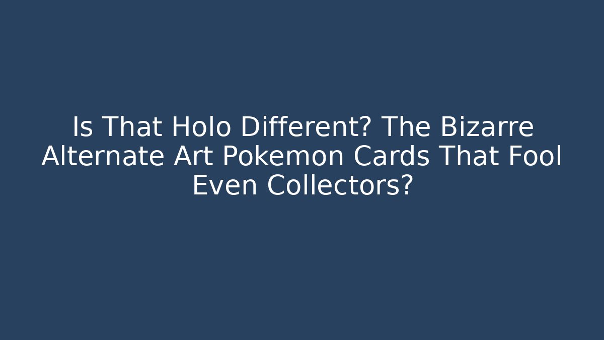 Is That Holo Different? The Bizarre Alternate Art Pokémon Cards That Fool Even Collectors?