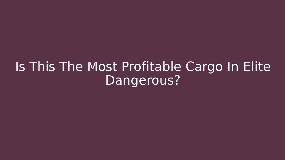 Is This The Most Profitable Cargo In Elite Dangerous? - Buddy Program