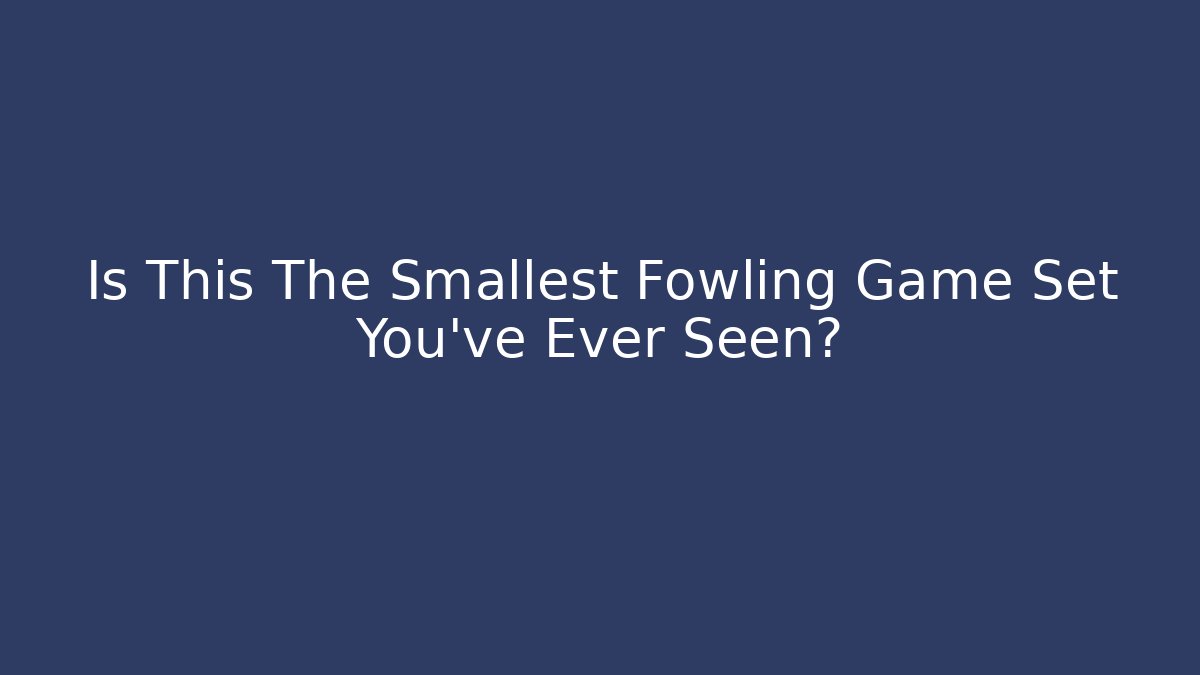 Is This The Smallest Fowling Game Set You've Ever Seen?