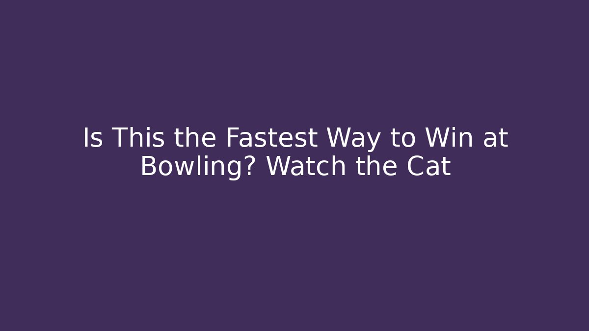 Is This the Fastest Way to Win at Bowling? Watch the Cat