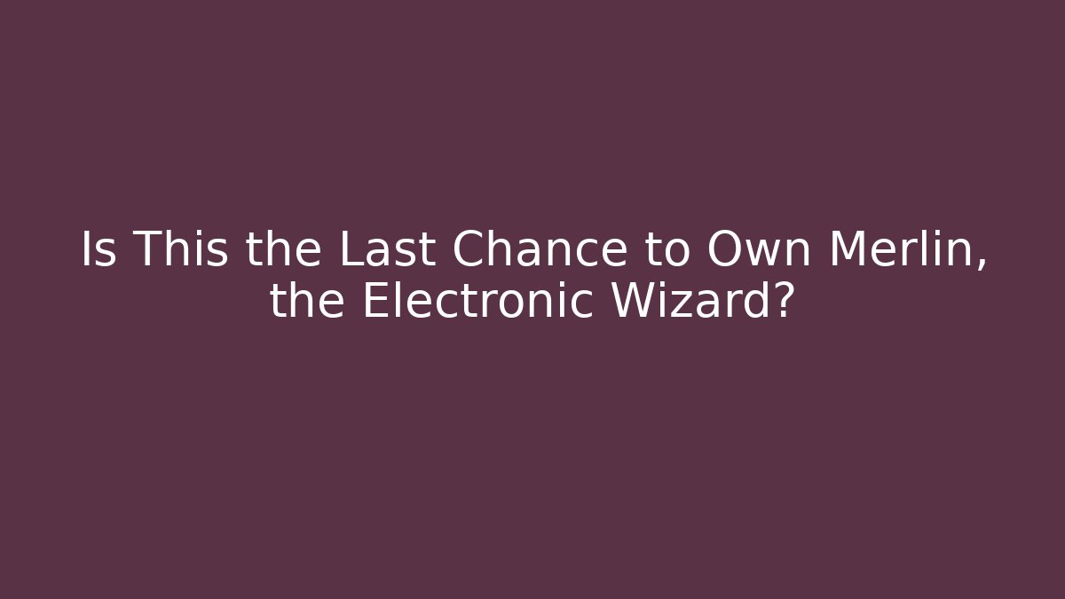 Is This the Last Chance to Own Merlin, the Electronic Wizard?