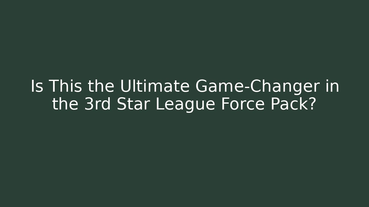 Is This the Ultimate Game-Changer in the 3rd Star League Force Pack?