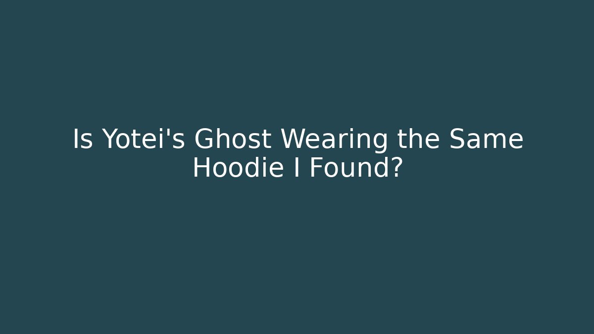 Is Yotei's Ghost Wearing the Same Hoodie I Found?
