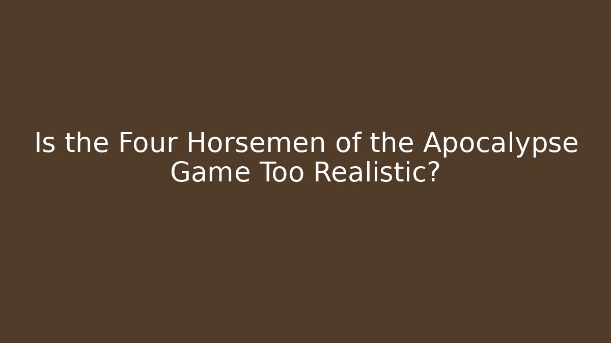 Is the Four Horsemen of the Apocalypse Game Too Realistic?