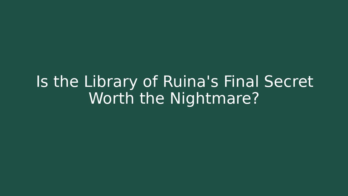 Is the Library of Ruina's Final Secret Worth the Nightmare? - Buddy Program