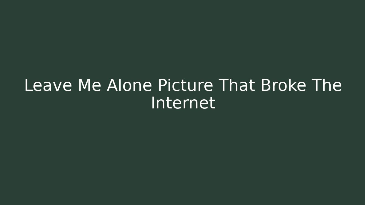 Leave Me Alone Picture That Broke The Internet