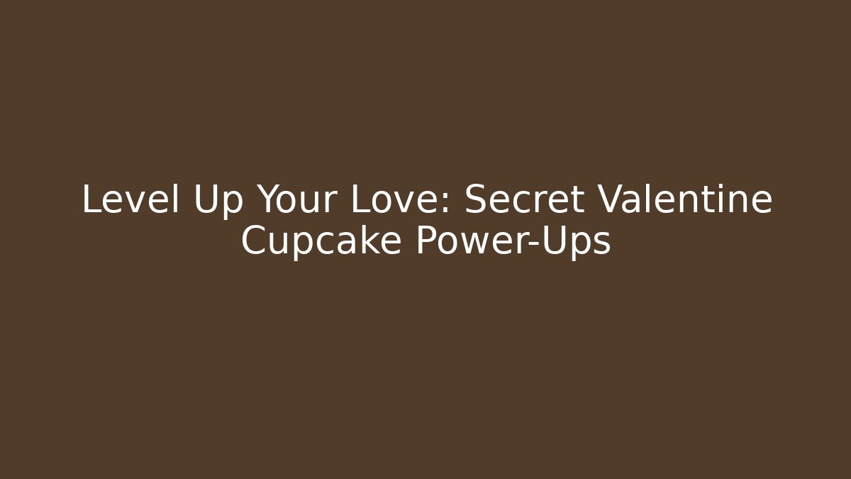 Level Up Your Love: Secret Valentine Cupcake Power-Ups