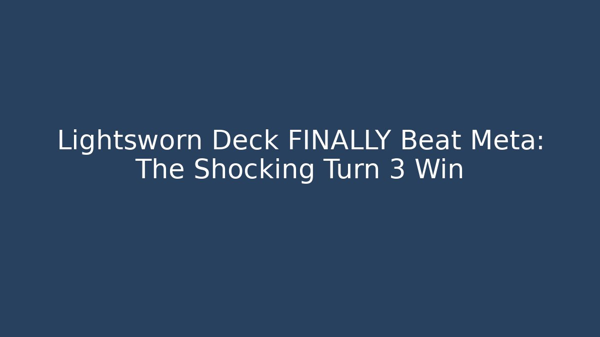 Lightsworn Deck FINALLY Beat Meta: The Shocking Turn 3 Win - Buddy Program
