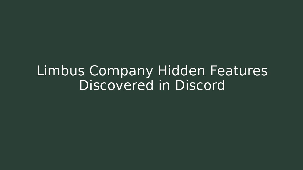 Limbus Company Hidden Features Discovered in Discord - Buddy Program
