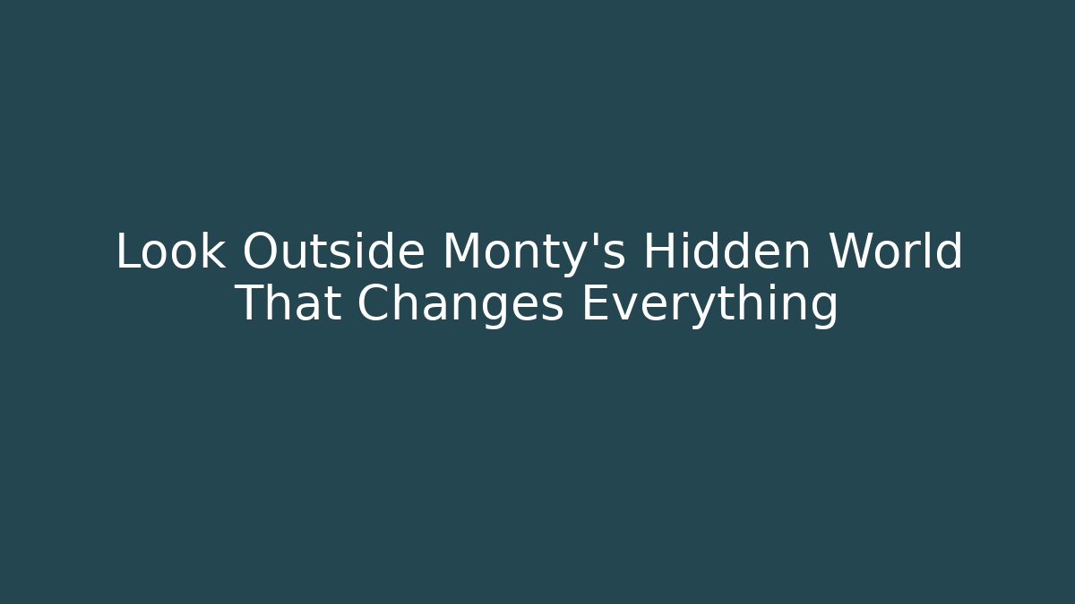 Look Outside Monty's Hidden World That Changes Everything - Buddy Program