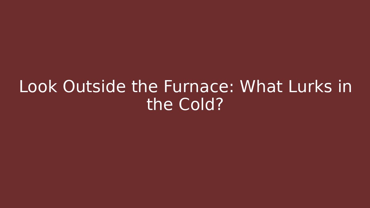 Look Outside the Furnace: What Lurks in the Cold? - Buddy Program