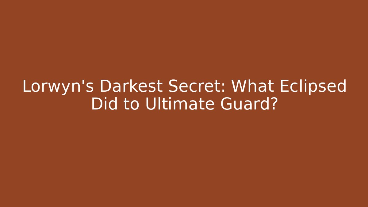 Lorwyn's Darkest Secret: What Eclipsed Did to Ultimate Guard? - Buddy Program