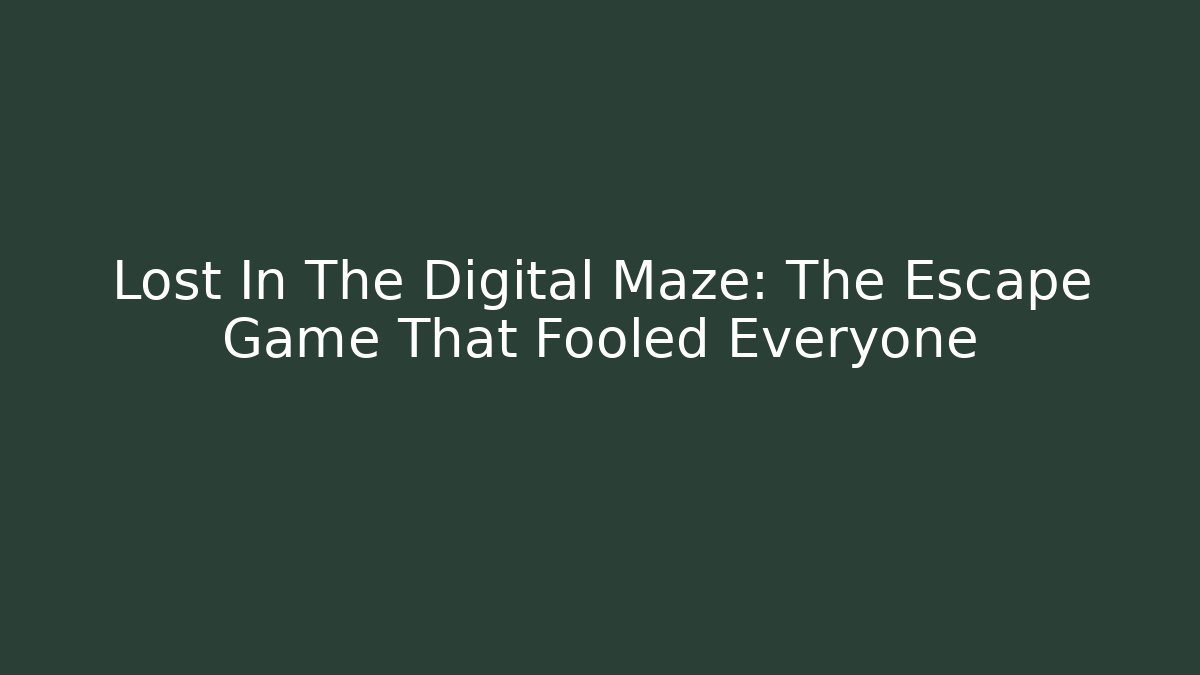Lost In The Digital Maze: The Escape Game That Fooled Everyone