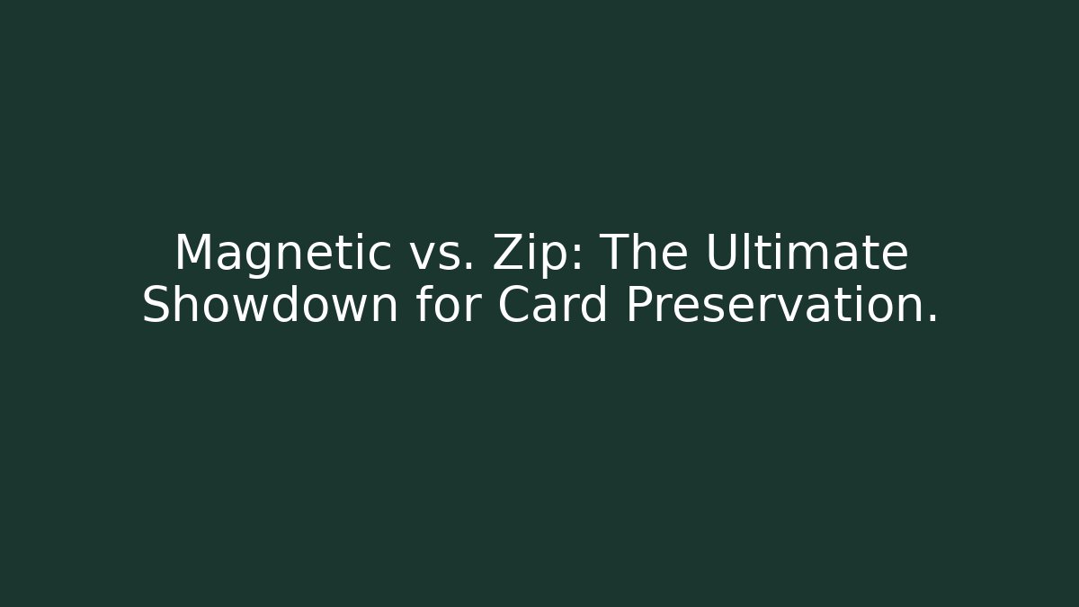 Magnetic vs. Zip: The Ultimate Showdown for Card Preservation.